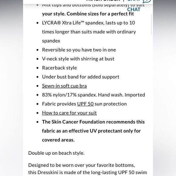 Land’s End Plus Standard Reversible swim top dresskini tropical border Various - Picture 6 of 6